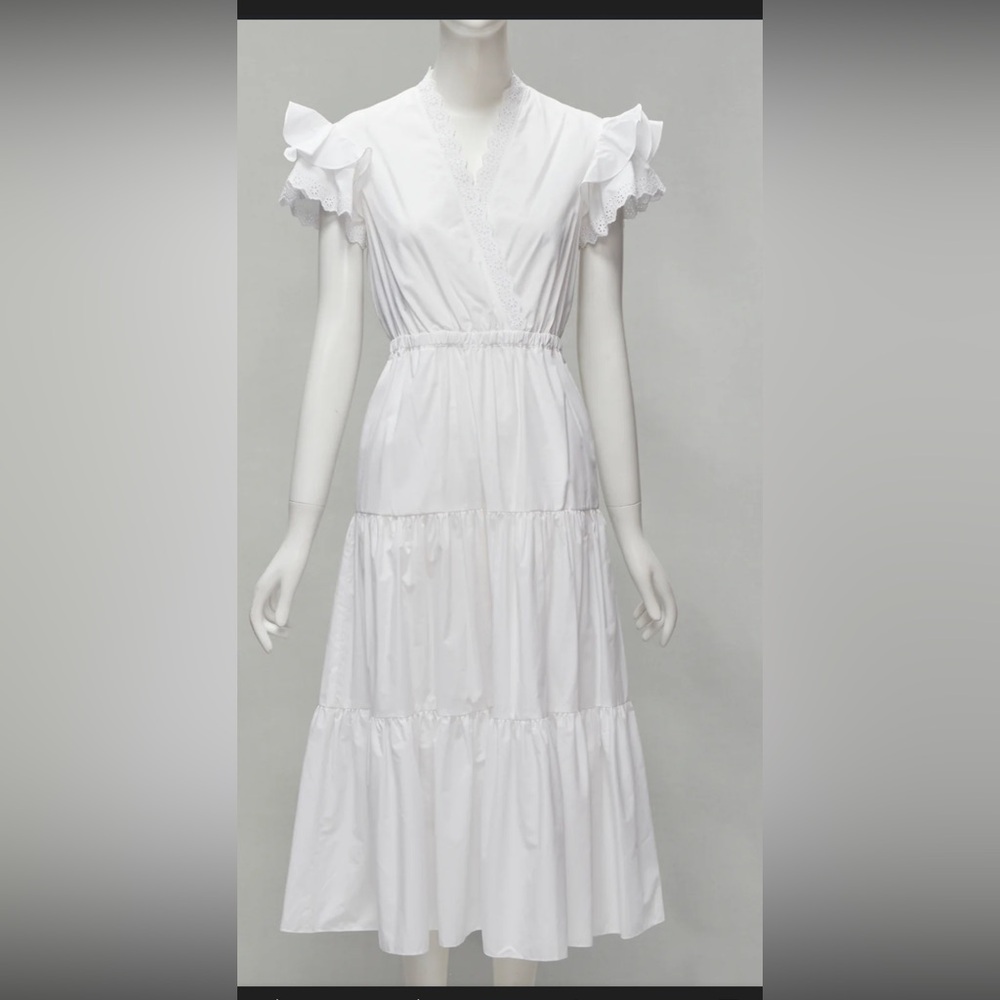 Philosophy white dress , size M Elegant White Ruffle Sleeve Dress